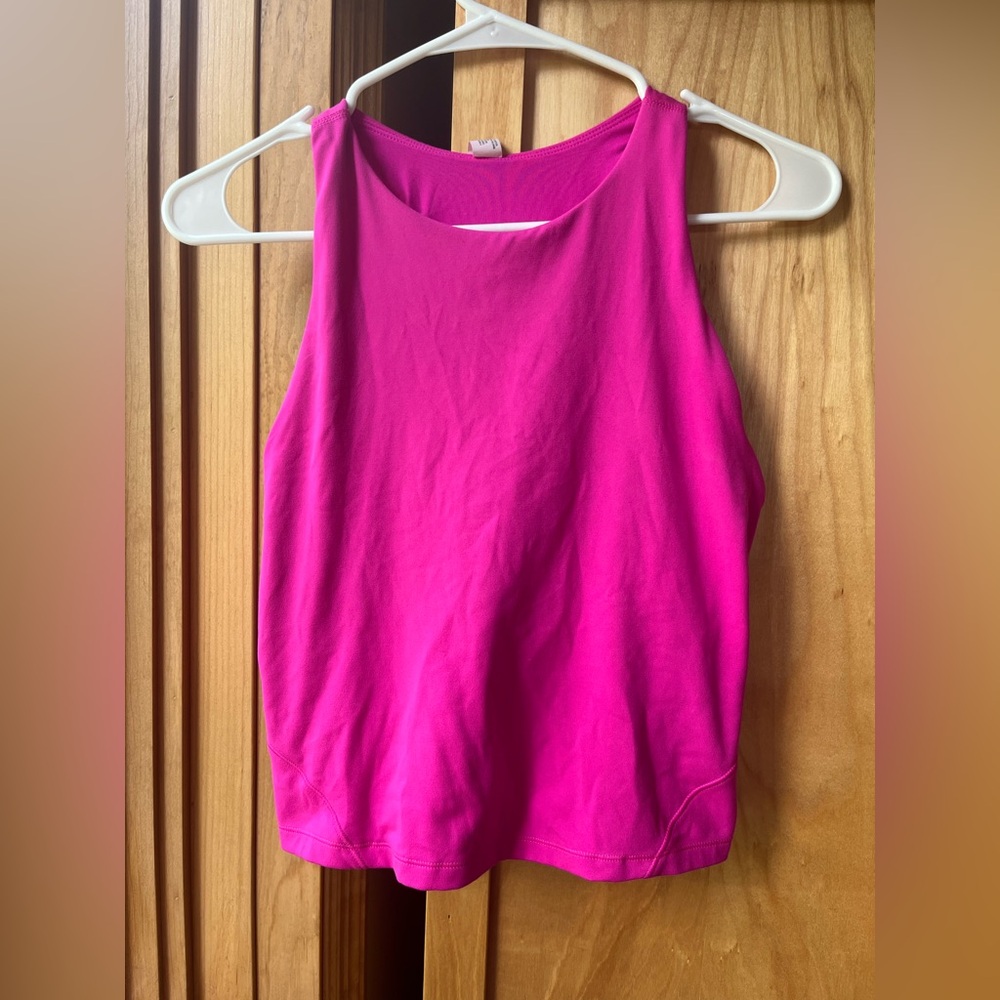 All in motion, M, pink lined crop tank